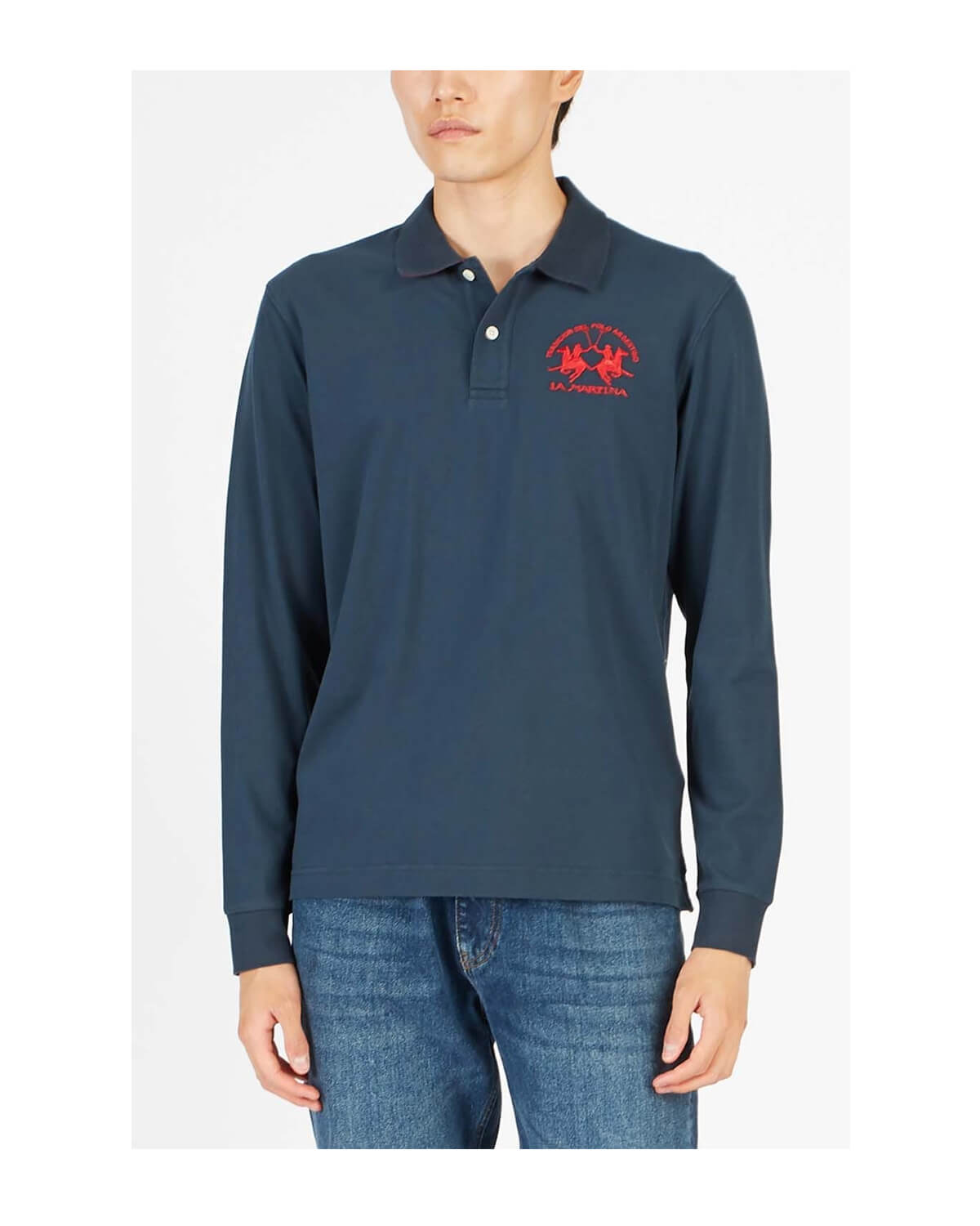 LA MARTINA Ανδρική Μακρυμάνικη Polo Μπλούζα La Martina - 3LMCCMP03 07017