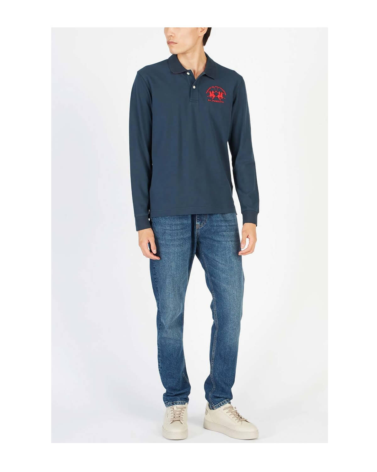 Ανδρική Μακρυμάνικη Polo Μπλούζα La Martina - 3LMCCMP03 07017 φωτογραφία