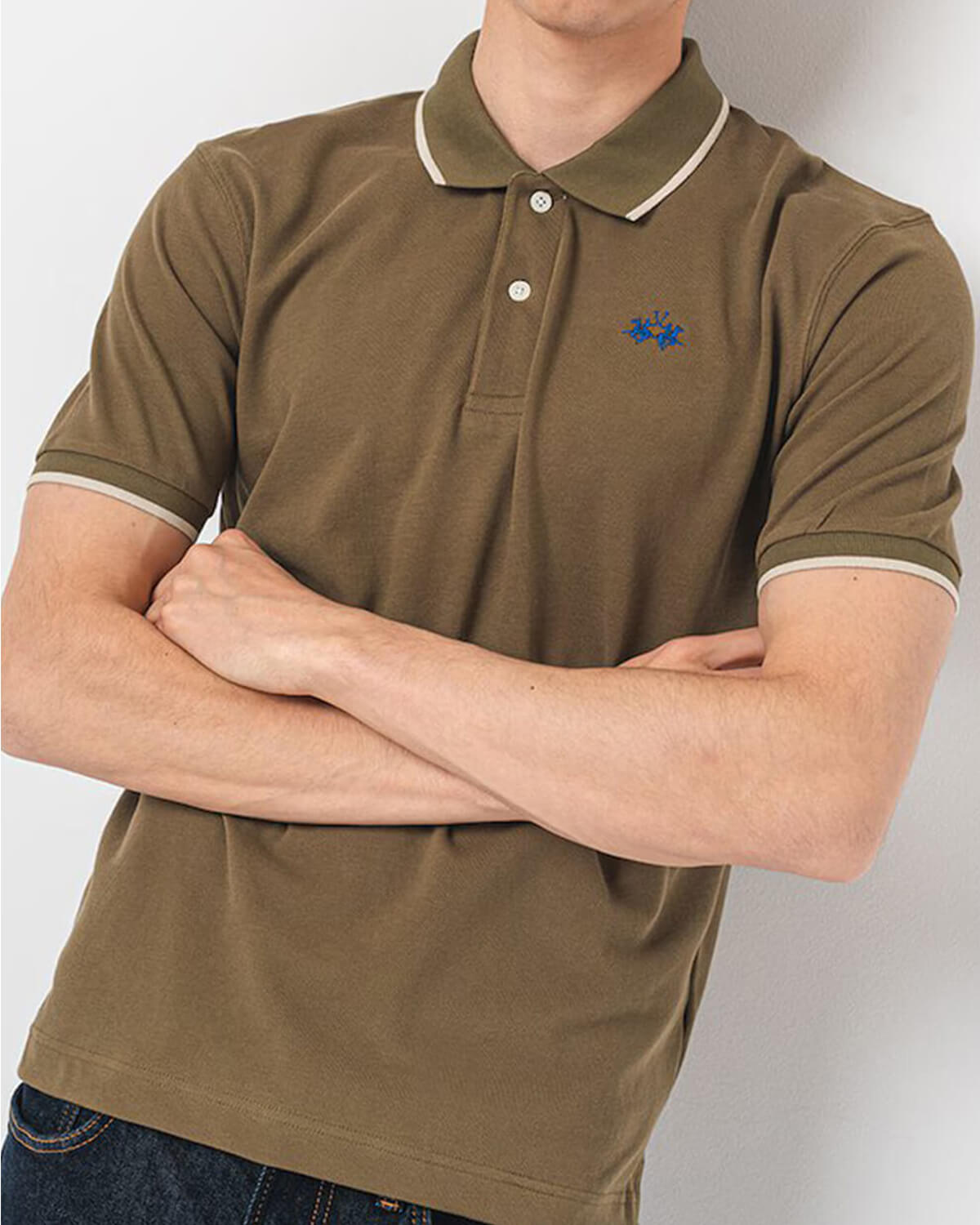 Ανδρική Κοντομάνικη Polo Μπλούζα La Martina - 3LMBPMP04 03197 φωτογραφία