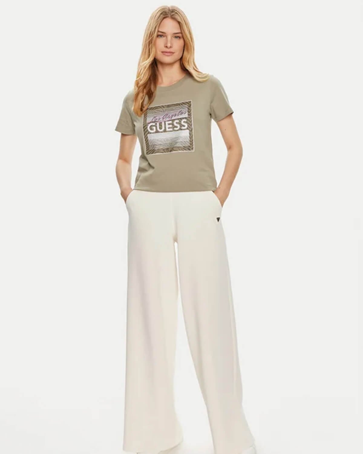 Γυναικεία Κοντομάνικη Μπλούζα Guess - Ss Cn Boxy Logo φωτογραφία