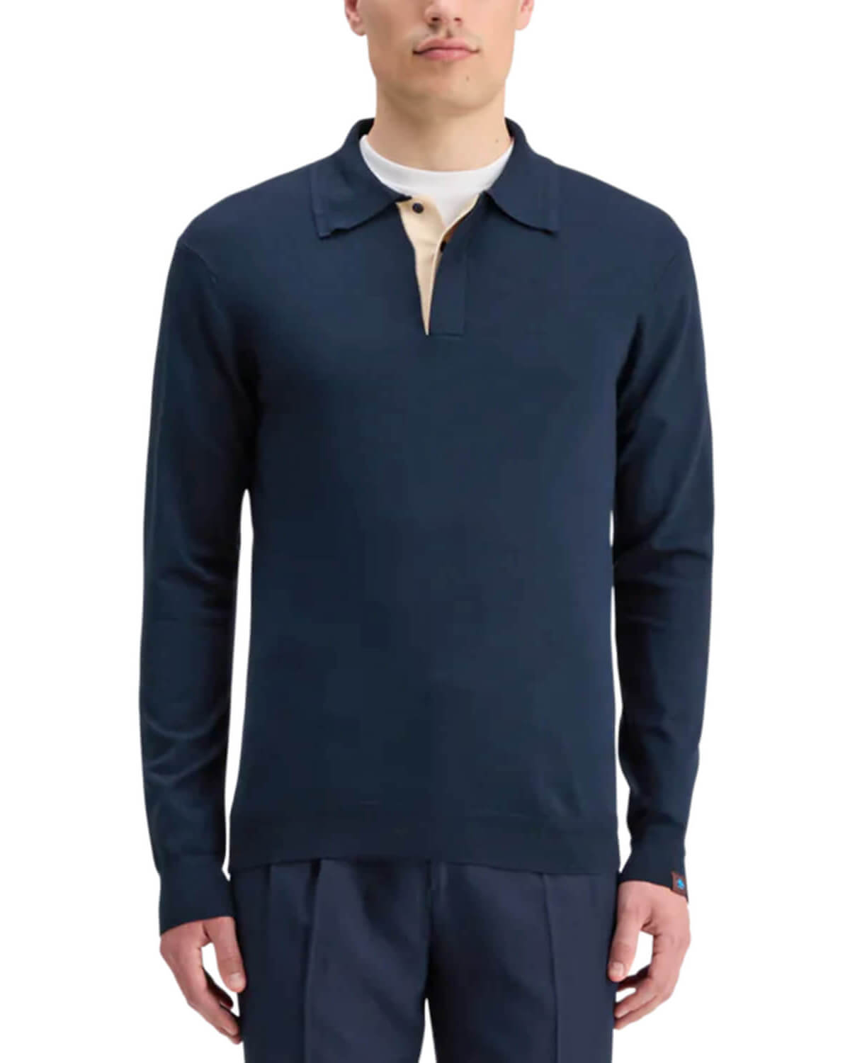 SCOTCH & SODA Ανδρική Μακρυμάνικη Polo Μπλούζα Scotch & Soda - Knitted Polo Long Sleeve 178810 SC0002
