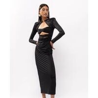 Mallory The label - Python Midi Dress With Front Cut Outs  