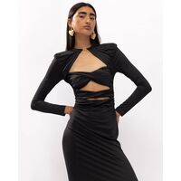 Mallory The label - Python Midi Dress With Front Cut Outs  