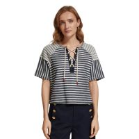 Γυναικεία Κοντομάνικη Μπλούζα Scotch &amp; Soda - Lace Up Boxy