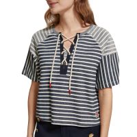 Γυναικεία Κοντομάνικη Μπλούζα Scotch &amp; Soda - Lace Up Boxy