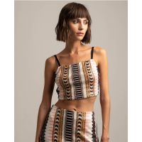 Γυναικεία Crop Μπλούζα Peace And Chaos - Lucid Sequin