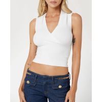 Γυναικεία Αμάνικη Μπλούζα Guess - Rib Surplice Delia