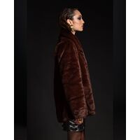 Peace And Chaos - Lustrous Eco Fur Coat   
