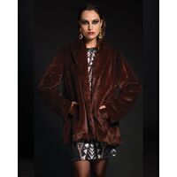 Peace And Chaos - Lustrous Eco Fur Coat   