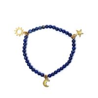 Mani - Bracelet lapis elastic with charms  