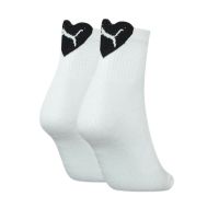 Γυναικείες Κάλτσες Puma 2 Ζευγάρια - 938555 Puma Women Heart Logo Short Crew