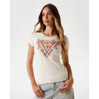 Γυναικεία Κοντομάνικη Μπλούζα Guess - Ss Triangle Flowers