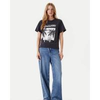 Γυναικεία Κοντομάνικη Μπλούζα Guess - Ss Palm Print Washed