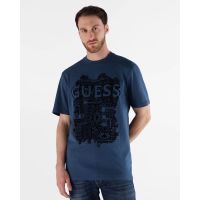 Ανδρική Κοντομάνικη Μπλούζα Guess - Ss Cn Guess Flock Box