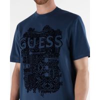 Ανδρική Κοντομάνικη Μπλούζα Guess - Ss Cn Guess Flock Box