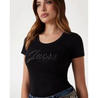 Γυναικεία Κοντομάνικη Μπλούζα Guess - Cn Ss Embro Script Logo