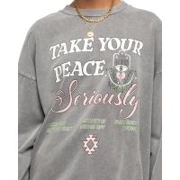 Γυναικεία Μακρυμάνικη Μπλούζα Φούτερ Peace And Chaos - Mindfulness