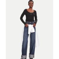 Calvin Klein - Ls Woven Label 2X2 Rib Scoop Nec   