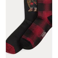 Polo Ralph Lauren - Holiday Bear-Crew Sock-2 Pack
