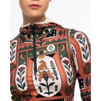 Peace And Chaos - Mystic Bloom Fitted Active Zip Hoodie With Thumbholes  