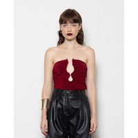 Mallory The label - Dolly Strapless Elastic Top With Metal Gold Hem  
