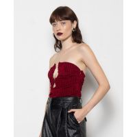 Mallory The label - Dolly Strapless Elastic Top With Metal Gold Hem  
