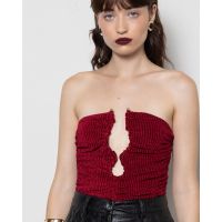 Mallory The label - Dolly Strapless Elastic Top With Metal Gold Hem  