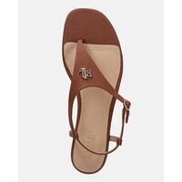 Ralph Lauren - Crsshtch Embsd Lthr-Everley 2-Sn-Fsa Flat Sandals  