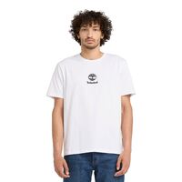 Timberland - Ανδρική Μπλούζα Print Stack Logo Short Sleeve White