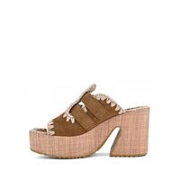 Mou - Γυναικείες Πλατφόρμες Raffia Platform Two-Buckles