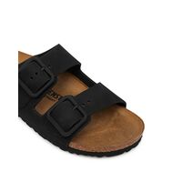 Birkenstock - Leather Arizona Wb Lenb Black 35 - 46 Narrow Seasonal