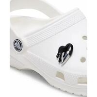 Crocs - Silver and Black Enamel Heart