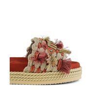 Mou - Monoband Rope Sandal Fringes - Big Letter Logo 