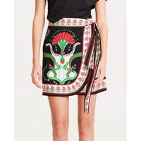 Peace And Chaos - Pomegranate Wrap Mini Skirt