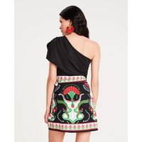 Peace And Chaos - Pomegranate Wrap Mini Skirt