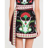 Peace And Chaos - Pomegranate Wrap Mini Skirt