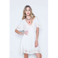 Minkpink - White Shadows Cape Shoulder Dress 