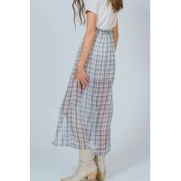 Minkpink - Chiffon Check Midi Skirt  