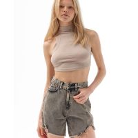 No Thinkin - Denim Shorts Fran Long High Rise Sustainable 