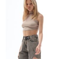 No Thinkin - Denim Shorts Fran Long High Rise Sustainable 
