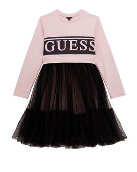Guess - Mixed Fabric Ls Dress 