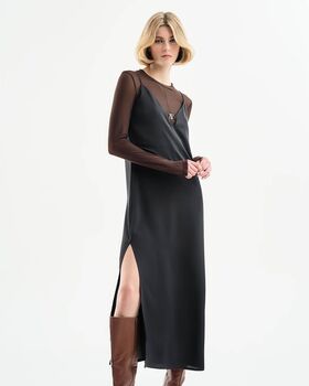 Access - 3325 Slip Dress With Front Metallic Detail 