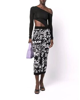 Γυναικεία Midi Φούστα Versace Jeans Couture - 75Dpm40 Wo Jacq Graffiti F7