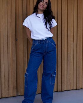 No Thinkin - Straight Leg Cargo Jeans Aaliyah Low Rise 