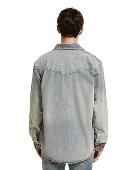 Scotch & Soda - Denim Western Shirt With Damages And Embroidered Cuffs