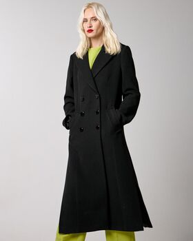 Spell - 9015 Longline Double-Breasted Coat With Shoulder Details