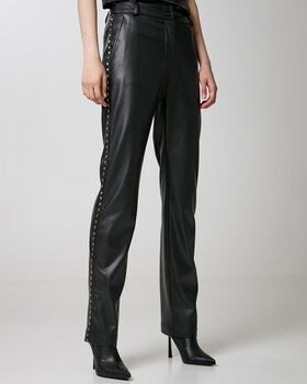 Spell - 5100 Faux Leather Effect Pants With Studs