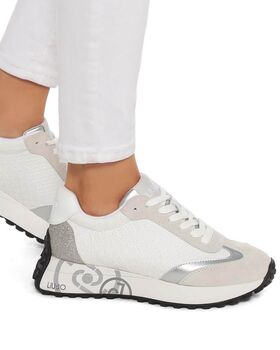 Women Sneakers Liu Jo Sport Fase 1 Lolo 12 Nylon/Cow Suede BF3103TX203 s1074 white/grey 