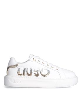 Women Sneakers Liu Jo Sport Fase 1 Kylie 22 Calf Leather/Sequins BF3127PX077 1111 white 