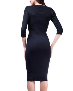 Women Dress Ioanna Kourbela "Less Is More" Midi Fully Fashioned W230302 12052-black 